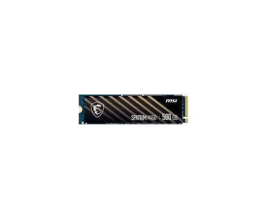SSD MSI SPATIUM M450 500GB M.2 PCIe Gen4 NVMe 3D NAND Write speed 2300 MBytes/sec Read speed 3600 MBytes/sec 2.15mm TBW 300 TB MTBF 1500000 hours S78-440K380-P83