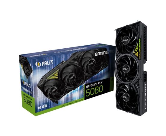 Graphics Card PALIT NVIDIA GeForce RTX 5080 16 GB GDDR7 256 bit PCIE 5.0 16x Triple slot Fansink 1xHDMI 3xDisplayPort NE75080019T2-GB2031Y