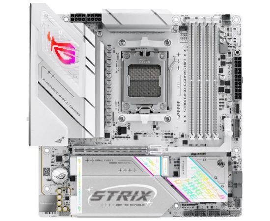 Mainboard ASUS AMD B850 SAM5 Micro-ATX Memory DDR5 Memory slots 4 1xPCI-Express 5.0 16x 4xM.2 1xHDMI 1xDisplayPort 2xUSB 2.0 4xUSB 3.2 4xUSB-C 1xOptical S/PDIF 1xRJ45 2xAudio port STRIXB850-GGAMINGWIFI