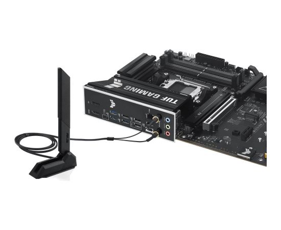 Mainboard ASUS AMD B850 SAM5 ATX Memory DDR5 Memory slots 4 1xPCI-Express 4.0 1x 1xPCI-Express 4.0 16x 1xPCI-Express 5.0 16x 3xM.2 1xHDMI 1xDisplayPort 3xUSB 2.0 3xUSB 3.2 2xUSB-C 1xRJ45 3xAudio port TUFGAMINGB850M-EWIFI