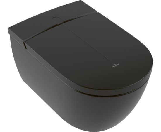 Villeroy & Boch pods ViClean-I200 Rimless, stiprināms pie sienas, 385x595 mm, ar bidē funkciju, pure black  CP