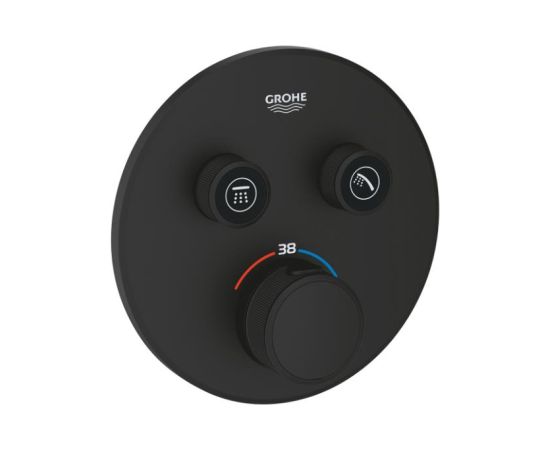 Grohe dušas termostata Grohtherm Smartcontrol virsapmetuma daļa, ar 2 izejām, phantom black