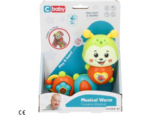 Win Fun Muzikāla attīstoša rotaļlieta Kāpurs ar gaismu un skaņu 14 cm no 12 mēn. CB39021