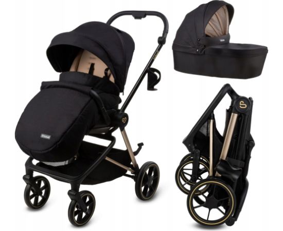 Kinderkraft Velmont Black/Beige pastaigu rati 2-in-1 BLACK/BEIGE 5906601700552