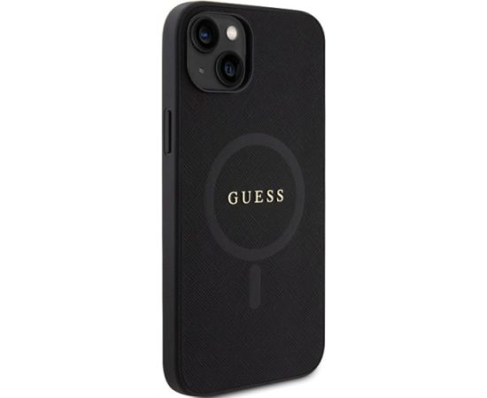 Guess Saffiano MagSafe Back Case Aizsargapvalks Priekš Apple iPhone 15