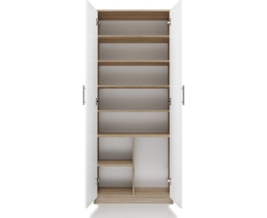 Top E Shop dokumentu skapis OLIV 2D, 74×35×180 cm, SONOMA ozolkoka / baltā kombinācijā