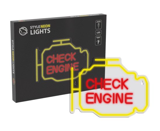 Manta SNL94YE Style Neon Lights CHECK ENGINE Dekoratīvais apgaismojums 