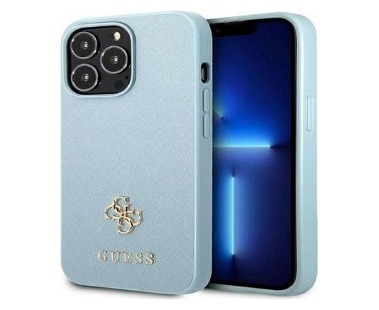 Guess Apple  iPhone 13 Pro / 13 6.1 hardcase Saffiano 4G Small Metal Logo Blue
