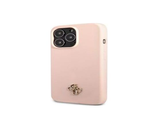 Guess Apple  iPhone 13 Pro Silicone Metal Logo Case Pink
