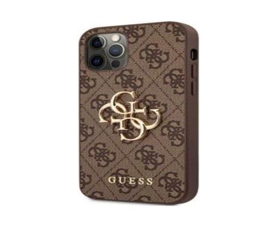 Guess Apple  Metal Logo Case for iPhone 12/12 Pro Brown
