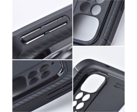 Fusion Carbon Premium case silikona aizsargapvalks Samsung A22 5G melns