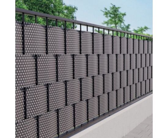 Лента для забора TENAX FLEXI 2,05x0,19 м (1000 г/м2) Темно-серый/Светло-серый + 2 шт. концевые зажимы