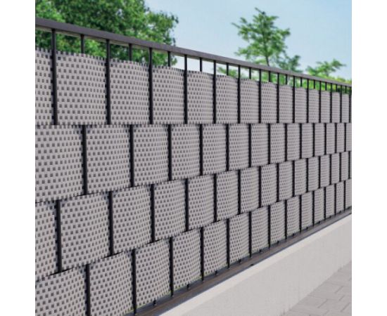 Лента для забора TENAX FLEXI 2,05x0,19 м (1000 г/м2) Светло-серый/Темно-серый + 2 шт. концевые зажимы