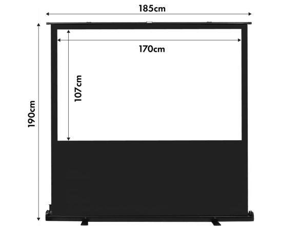 Maclean MC-212 Portable Projection Screen, Compact, Floor, 80", 16:10