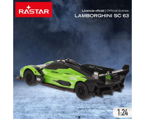 Radio vadāmā mašīna LAMBORGHINI SC63 LMDH 1:24 (baterijas) Rastar 4 virzieni, CB41329