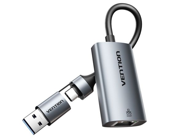 Adapter Vention USB-A + USB-C do Gigabit Ethernet 0.15m