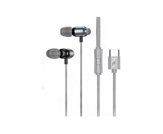 Hoco   M122 Power metal universal digital earphones with microphone Type-C Metal Grey