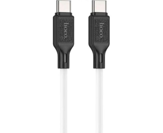 Hoco   X90 Cool 60W silicone charging data cable for Type-C to Type-C White