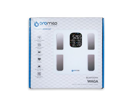 Waga łazienkowa ORO BLUETOOTH SMART WHITE OROMED