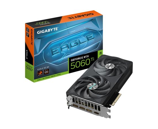 GIGABYTE GeForce RTX 5060 Ti EAGLE OC 8G Graphics Card - 8GB GDDR7, 128bit, PCI-E 5.0, 2617MHz Core Clock, 3 x DisplayPort, 1 x HDMI, GV-N506TEAGLE OC-8GD