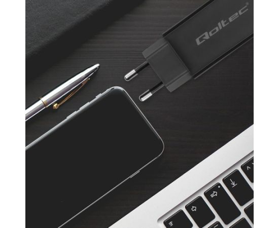 Qoltec 52419 65W GaN Super Fast Charger| 5-20V | 3-3.25A | USB-C 3.1