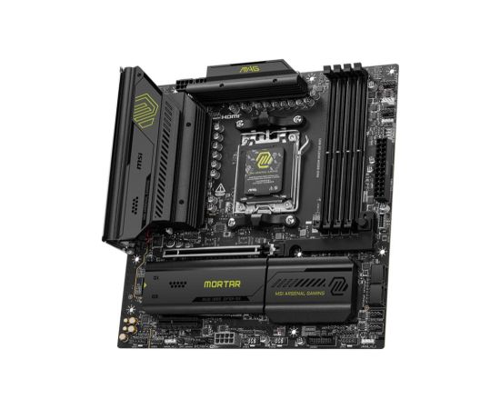 Mainboard MSI AMD B850 SAM5 Micro-ATX Memory DDR5 Memory slots 4 1xPCI-Express 4.0 4x	 1xPCI-Express 4.0 8x 1xPCI-Express 4.0 16x 1xPCI-Express 5.0 16x 3xM.2 1xHDMI 3xUSB 2.0 4xUSB 3.2 2xUSB-C 1xOptical S/PDIF 1xRJ45 2xAudio port MAGB850MMORTARWIFI