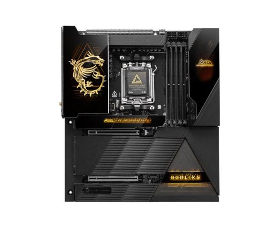 Mainboard MSI AMD X870E SAM5 EATX Memory DDR5 Memory slots 4 1xPCI-Express 1x 2xPCI-Express 16x 7xM.2 1xAudio-In 1xAudio-Out 4xUSB 2.0 4xUSB 3.2 4xUSB-C 1xOptical S/PDIF 2xRJ45 2xAudio port MEGX870EGODLIKE
