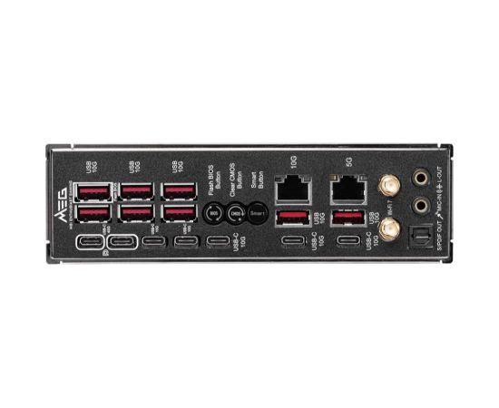 Mainboard MSI AMD X870E SAM5 EATX Memory DDR5 Memory slots 4 1xPCI-Express 1x 2xPCI-Express 16x 7xM.2 1xAudio-In 1xAudio-Out 4xUSB 2.0 4xUSB 3.2 4xUSB-C 1xOptical S/PDIF 2xRJ45 2xAudio port MEGX870EGODLIKE