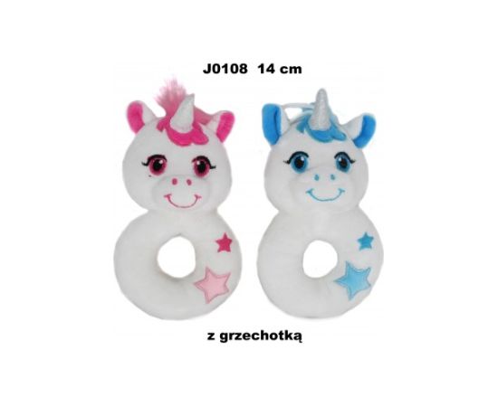 Sun Day Плюшевая погремушка единорог 14 см  (J0108) голубая.розовая 154064