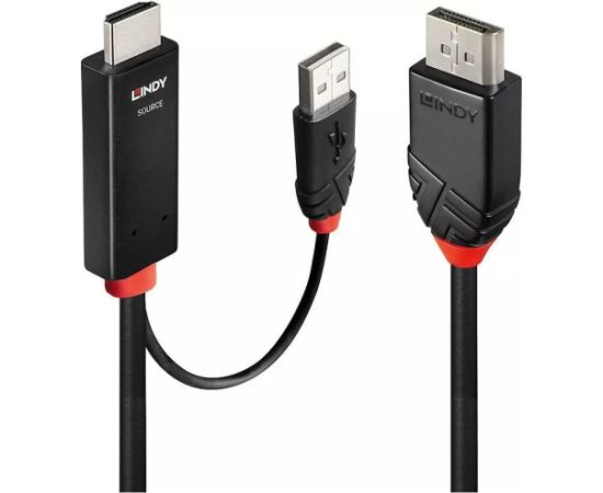 Lindy Adapter cable HDMI, DisplayPort (black/red, 2 meters)