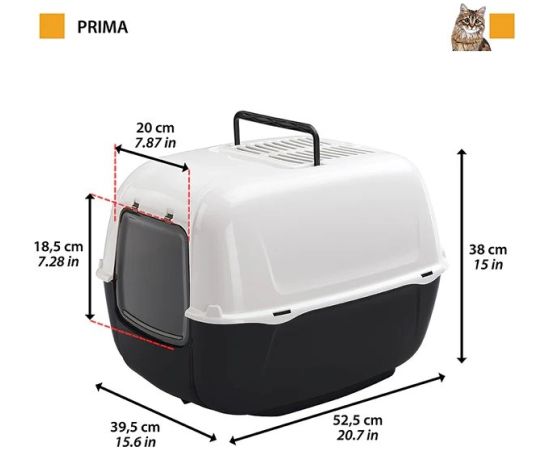 FERPLAST HOME PRIMA BLACK Kuweta - 39,5x52,5x38