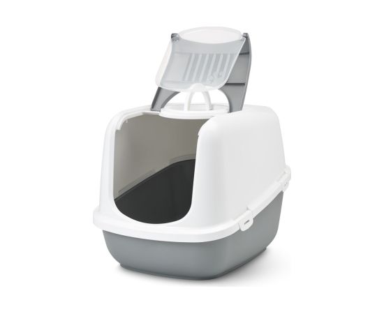 SAVIC Nestor Jumbo White-Grey – covered cat litter box – 66.5x48.5x46.5 cm – 1 pc.