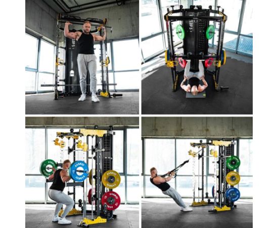 Daudzfunkcionālais trenažieris CYKLOP 5 SMITH MACHINE WITH WEIGHT STACK SEMI COMERCIAL HMS