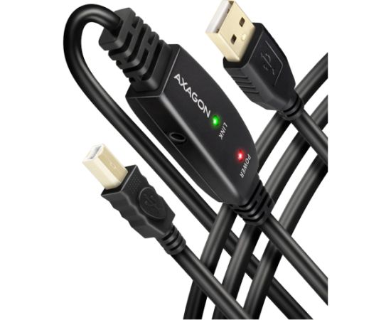 Axagon ADR-215B Active connection USB 2.0 A-M > B-M cable, 15 m long. Power supply option.