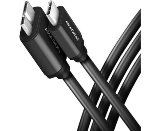Axagon Data and power suply USB 3.2 Gen1 cable lengh 1 m. 3A. Black.