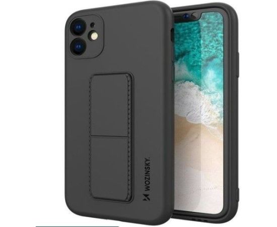 Wozinsky Apple  iPhone 12 Pro Max silicone case with stand Black