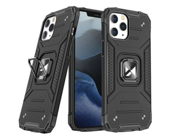 Wozinsky Apple  iPhone 12 Pro Max Ring Armor Case Kickstand Tough Rugged Cover Black