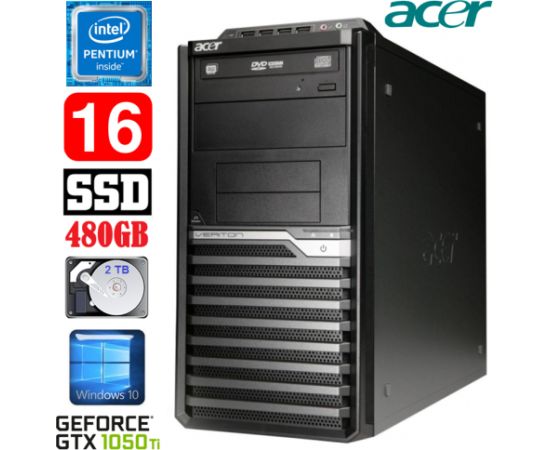Acer Veriton M4610G MT G630 16GB 480SSD+2TB GTX1050Ti 4GB DVD WIN10