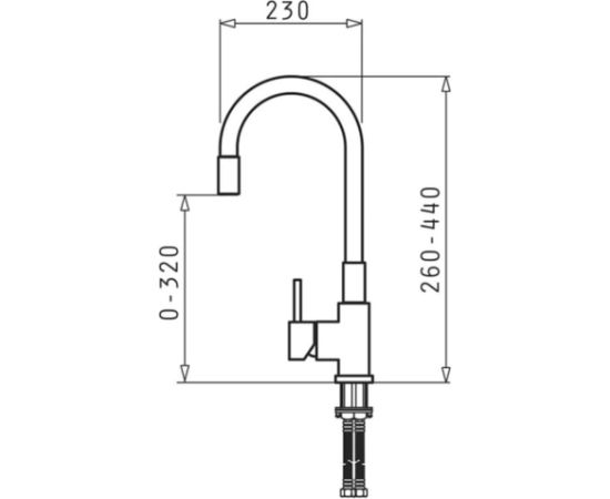 Kitchen mixer PYRAMIS FLESSI black edition