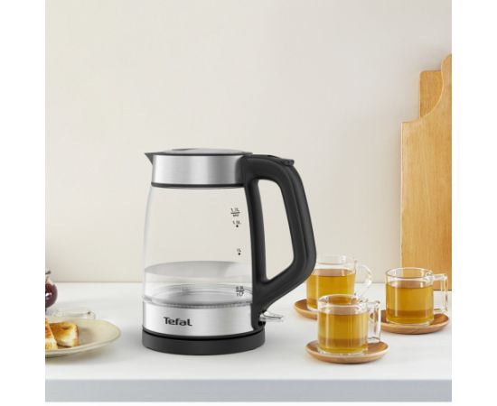 Tefal Glass Kettle KI605830 electric kettle 1.7 L 2200 W Black, Silver, Transparent