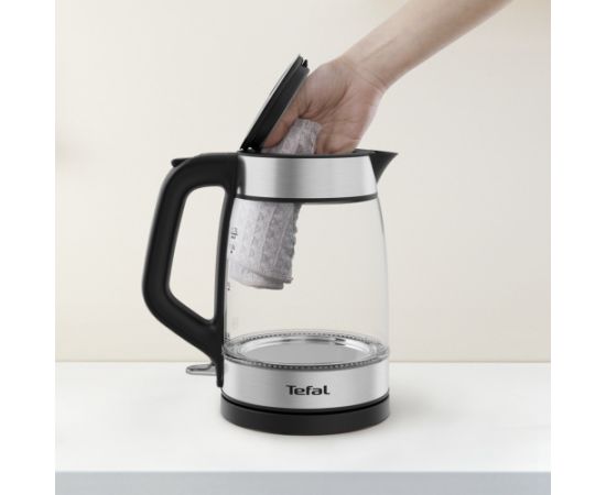 Tefal Glass Kettle KI605830 electric kettle 1.7 L 2200 W Black, Silver, Transparent