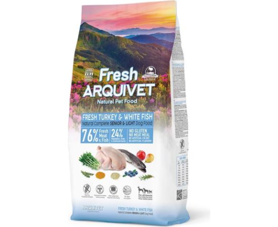 ARQUIVET Fresh Senior & Light Turkey and Fish - semi-moist dog food - 10 kg