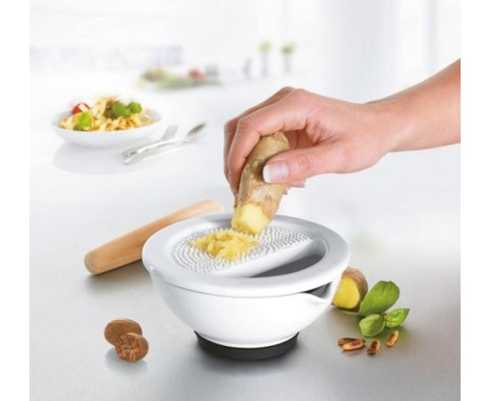 GEFU SURI Walnut, White Porcelain, Teak wood Mortar & pestle