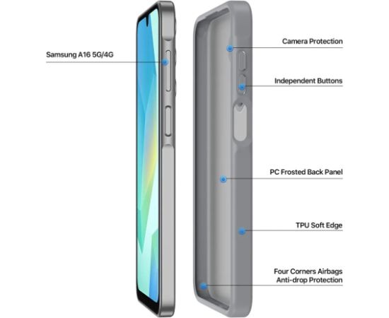 Case Dux Ducis Yind for Samsung A165 A16 4G/A166 A16 5G grey