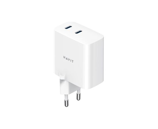 Havit UC45 EU - GaN 45 W dual-port travel charger, black