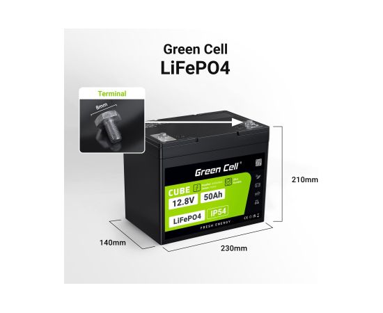 Green Cell LFPGC12V50AH UPS battery Lithium Iron Phosphate (LiFePO4) 12 V 50 Ah