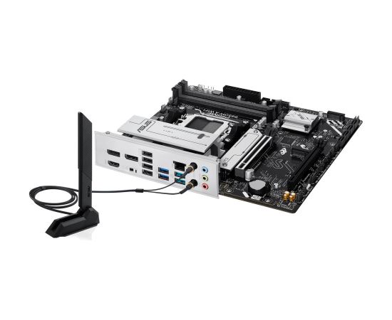 Mainboard ASUS AMD B850 SAM5 Micro-ATX Memory DDR5 Memory slots 4 1xPCI-Express 4.0 16x 1xPCI-Express 5.0 16x 3xM.2 1xHDMI 2xDisplayPort 4xUSB 2.0 4xUSB 3.2 1xRJ45 3xAudio port PRIMEB850M-AWIFI