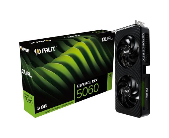 Graphics Card PALIT NVIDIA GeForce RTX 5060 8 GB GDDR7 128 bit PCIE 5.0 16x Dual Slot Fansink 3xDisplayPort NE75060019P1-GB2063D