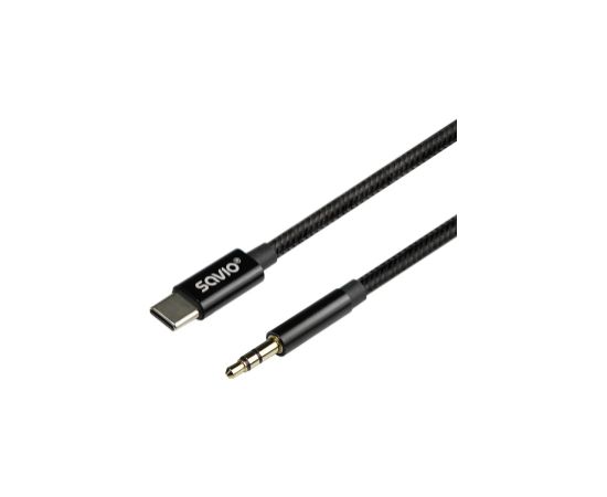 Kabelis SAVIO USB-C – MiniJack 3.5 mm 2m