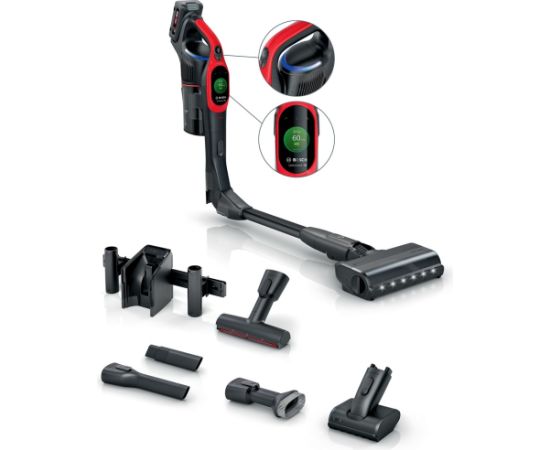 Bosch BCS1041PET stick vacuum/electric broom Battery Dry HEPA Bagless 0.4 L 23.5 W Black, Red 4 Ah